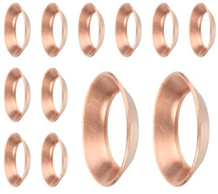 QUARKZMAN 12 guarnizioni a flangia in rame, adatte per tubi da 3/8, raccordi a flangia in rame a 45 gradi per accessori condizionatori d'aria