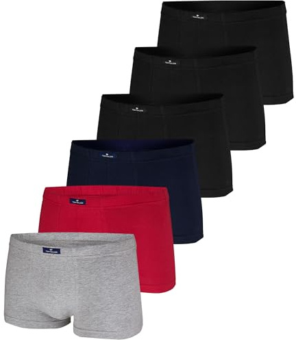 TOM TAILOR Boxershorts 3er Pack Briefs Pants 8710 (DE/NL/SE/PL, Alphanumerisch, L, Regular, Regular, 3 x schwarz | 3 x farbig)