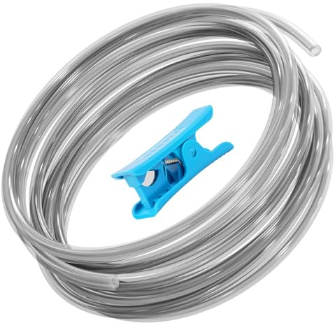 Redrex Glatter 5M PTFE Schlauch Bowden Tube für 1,75 mm mit Schneidevorrichtung,2.5mm IDx4mm OD Compatible with Bambu Lab A1/A1 mini/P1P/P1S/X1C, K1/K1 Max/Ender 3 V3 3D Drucker (Translucent Grey)