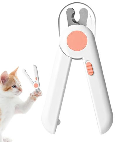 Lunaobrik Nagel-Clippers für Haustiere, Katzen-Trimmer, Nagel-Trimmer-Werkzeug für Katzen mit LED-Licht, Hundekrallen für kleine Tiere,