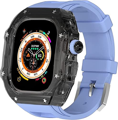 BNCXMO Clear Watch Case+Watch Band Modification Kit ， für Ultra 49 mm ， vollständig transparente Uhrenabdeckung und Watch -Gurt -Mod -Set ， für iWatch 8 7 6 5 4 SE -Serie