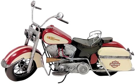 Authentic R & M Motorbike Model Harley Motorcycle Vintage Collectible Décor for Dad Mum Gift Retro Biker Ornament Classic Desk Decoration Vintage Motorcycle Model Craft for Home Office Display