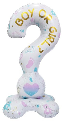 Großer Gender Reveal Balloon 155x76cm, Boy or Girl Deko für Gender Reveal Party, Babyparty Deko, Geschlecht verkünden, Baby Shower Deko, Gender Reveal Ideen & Ballon Box, Geschlechtsverkündung Gaby