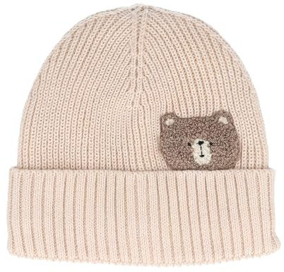 maximo Baby-Beanie, Bär, Umschlag Frotteestickerei, Vollfutter