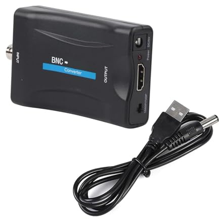 BNC to HDMI Converter, Coax Adapter Audio Video 1080p 720p HD Output USB Cable Connector Multi Mode Analog CVBS Security Camera HD Display Interface Surveillance Monitor for PS2 PS3 PSP