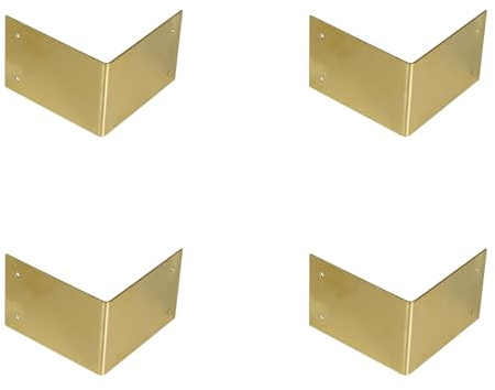 Lot de 4 protections d'angle en laiton pur à angle droit de 90 degrés en bois de camphre, code antique, 60 mm