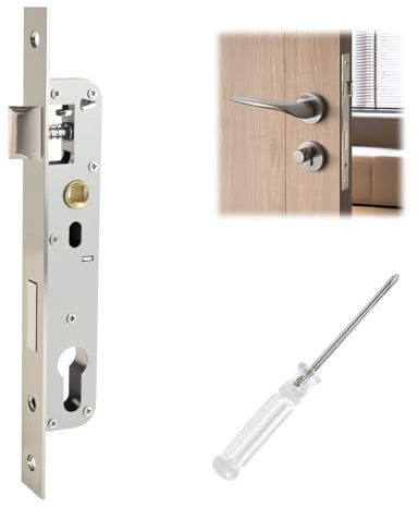 Cerradura insertable 85x20mm de acero inoxidable, cerradura insertable para puerta principal, cerradura de marco tubular a una distancia de 85mm con medida de espesor de 20mm para puerta de jardín
