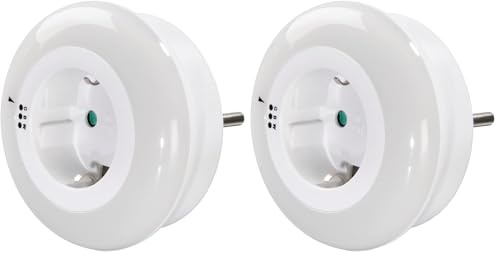 Hama Nachtlicht, mit Steckdose, Nachtsensor (3 Farben, Orientierungslicht, Stilllicht, für Babys, Kinder, Erwachsene, Schlummerlicht, Nachtleuchte, Schlaflampe, Nachtlampe, Steckdosenlicht) weiß