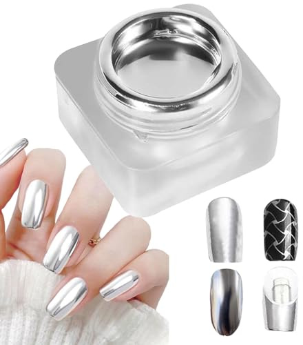 Bexdug Top Coat De Efecto Cromado - 8 ml de Larga Duración y Alto Brillo,Pintura De Uñas Con Efecto Espejo 3D Y Color | para Mujeres, Principiantes, Salón en Casa, Uso Diario, Viajes, Citas y
