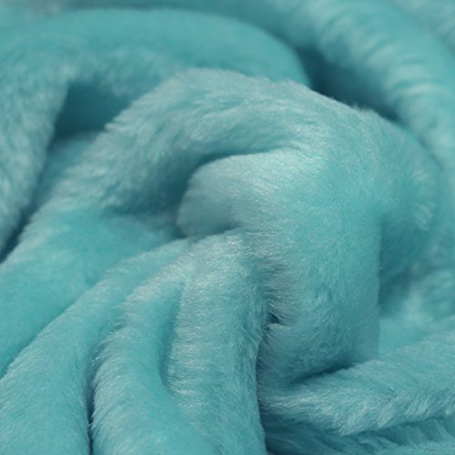 Neumann Handelsvertrieb Fellimitat | 150 cm Breit | Meterware | Plüsch | Webpelz | Kunstfell (Türkis) S2