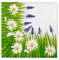 Mank GmbH Airlaid Servietten 40x40 cm Premium Einweg Serviette stoffähnlich und saugstark perfekt für Hochzeit & Partys 50 Stück Sommerwiese Wiese Blumen Floral Nele