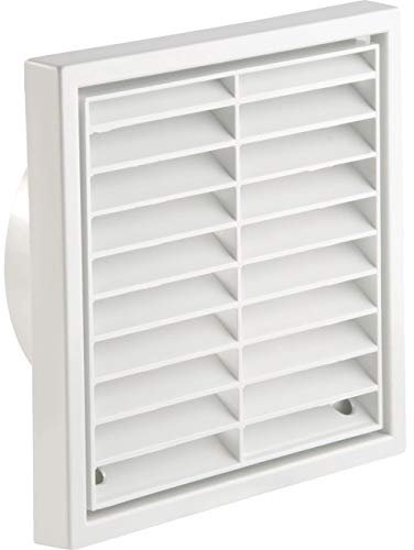 Manrose 100mm External/Internal Fixed Grille for Extractor Fans White 1152W
