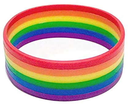 EROSPA® Armband Regenbogen Rainbow - Gay Pride Lesbian LGBT Homosexuell - Damen Herren - Silikon