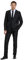 OFFSTREAM Herren Party Kostüm - 2 Stück Einfarbig Outfit für Halloween, Karneval, Fasching Party mit Jacke, Hose & Krawatte - Schwarz