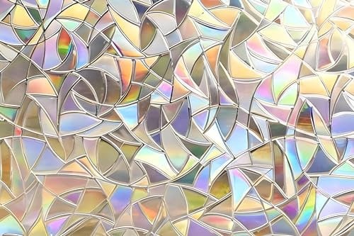 MARAPON® Sichtschutzfolie Fenster Regenbogeneffekt [90x200 cm] inkl. eBook mit Profitipps - statische Haftung - Fensterfolie selbsthaftend Blickdicht - 3D Dekorfolie Milchglasfolie