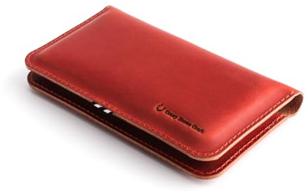 Crazy Horse Craft Leder Geldbörse für Zwei iPhones, Doppel Handytasche | Portemonnaie für ein Paar Smartphones oder eins plus Karten; Wollfilz-Futter, pflanzlich gegerbt, Prägung personalisierbar