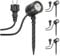 ledscom.de 4 Stück Kleiner LED Gartenstrahler mit Erdspieß TARL für außen, IP65, Stecker, schwarz, 4,1 W, 351lm, kaltweiß