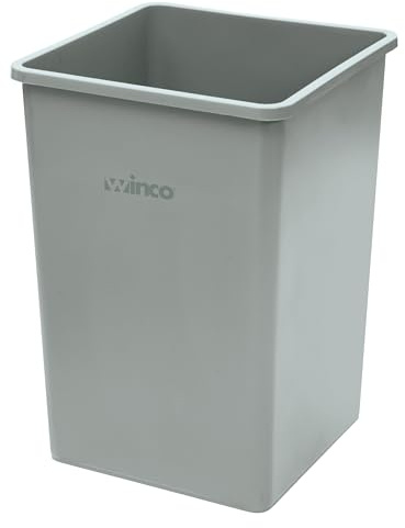Winco PTCS-35G Poubelle carrée, 100 litres, gris