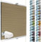 SchattenFreude Waben-Plissee für Fenster | 100% verdunkelnd/Blackout | Mit Klemm-Haltern | Klemmfix ohne Bohren | Hellbraun (Weiße Rückseite), Breite: 110cm x Höhe: 150cm