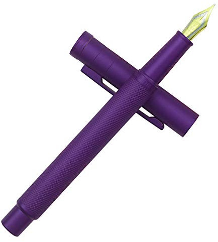 Purple Forest Fountain Pen Fine Nib Classic Design with Converter and Metal Pen Case Set by Hongdian