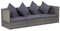 vidaXL Terrassen-Couch, Sonnenliege mit Kissen, Sonnenliege mit verstellbarer Rückenlehne und Fußstütze, Terrassenmöbel für Veranda, Hinterhof, graues Polyrattan