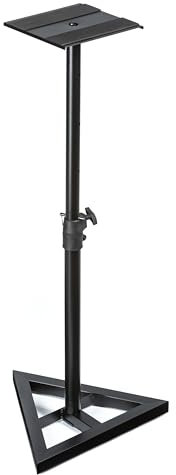 Fame Audio DB 039 Monitor Stativ - Verstellbares Lautsprecherstativ, 23kg Tragfähigkeit, 730-1110mm Höhe, Dreiecksfuß - Ideal für TV, Broadcast, Projekt- und Tonstudio