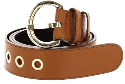 Abro Leather Adria Eyelets Belt W80 Cuoio