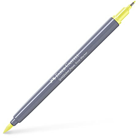 Faber-Castell Creative Studio Goldfaber Aqua Dual Marker, hellgelbe Lasur, Einzelmarker, für Kunst, Handwerk, Zeichnen, Skizzieren, Zuhause, Schule, Universität, Ausmalen