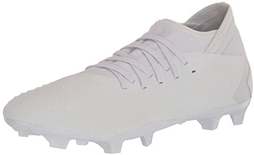 adidas Botas de f tbol unisex Precisacy.3 sin cordones Firm G Shoes, Blanco/Blanco/Negro (sin cord n), 10 US Women/9 US Men