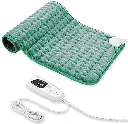 Heating pad, Electric Heat Pad with Automatic Switch-Off and 6 Temperature Levels Heating pad for Back Neck Shoulder Belly Heating Technology - Machine Washable. (12 x 24, Green)