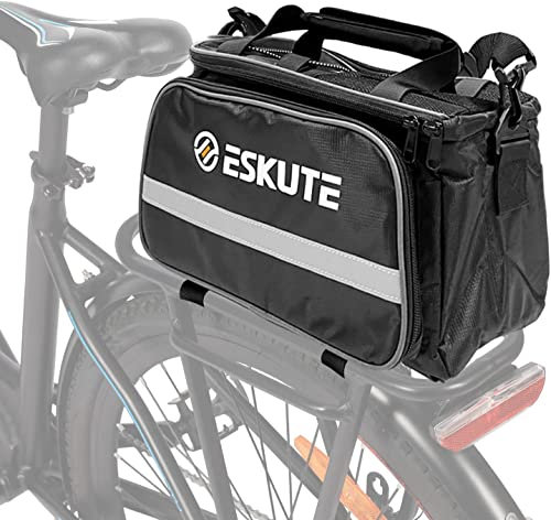ESKUTE Fahrradtasche für Gepäckträger, 25L Multifunktionale wasserdichte Gepäckträgertasche mit reflektierenden Bändern, Satteltaschen perfekt zum Radfahren, Pendeln