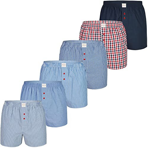 Herren Boxer Multipack Classic Checks Baumwolle Boxershorts gewebt Web Webboxer Unterhosen Phil & Co. - Mix11 - M