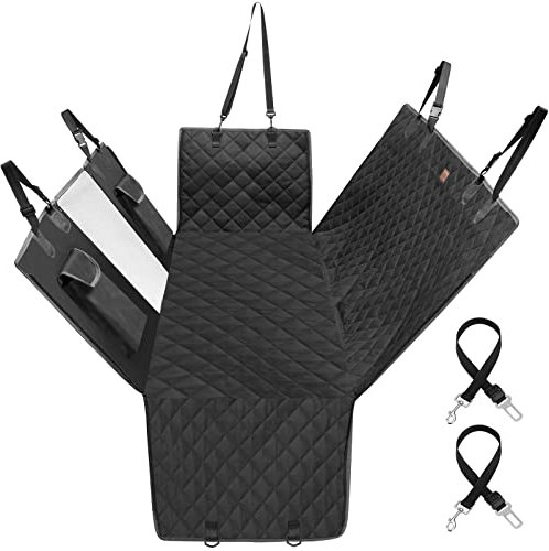 Kingsleeve® Hundedecke Auto Rückbank Wasserdicht Kratzfest Universal Sichtfenster Sitzgurt rutschfest Rückbankschutz Schutzdecke Rücksitz Hunde SUV