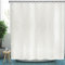 YISURE Duschvorhang Creme Kurz schmal 150cm Höhe, Stoff Kürzere Duschvorhang Wasserdicht mit Gewicht Saum, Breite 150 x Höhe 150cm