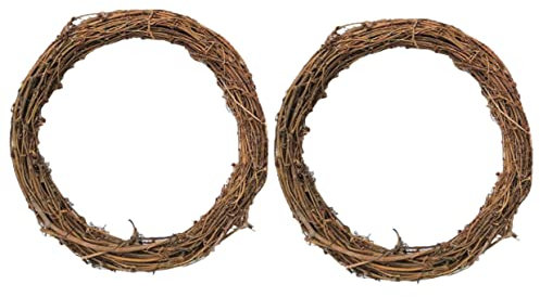 Rattan Kranzrahmen 2 Stück aus Natürlichem für Weihnachten Mottoparty