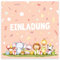 12 Premium Einladungskarten zum Kindergeburtstag + 12 Umschläge, Postkarte, 14,8x14,8cm, mit vorgedrucktem Text a. d. Rückseite Einladung Karten Kinder Kids birthday Tiermotiv
