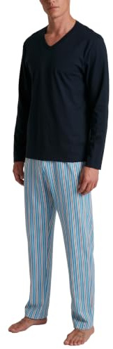 CALIDA Cotton Special Pyjama Herren | langer Schlafanzug aus 100% Baumwolle