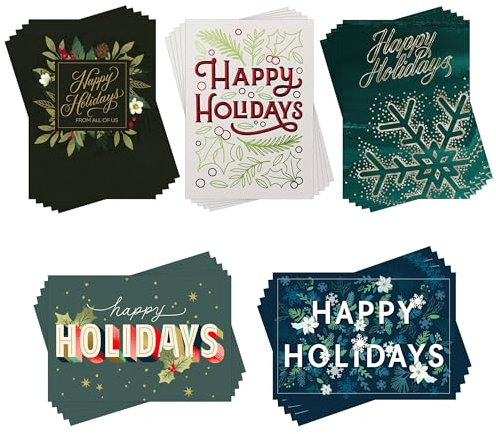 Hallmark Business Weihnachtskarten (Happy Holidays), sortiert, 25 Stück