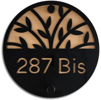 Numéro de Maison Bois et plexigglass à Personnaliser numéro de Maison Moderne -