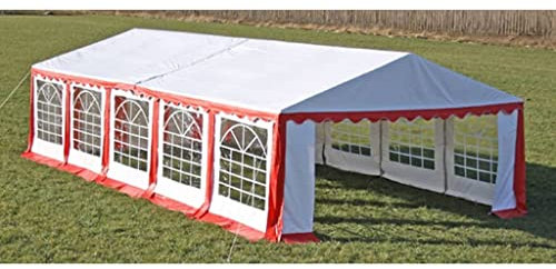Tetto e pareti di gazebo da festa 10 x 5 m Rosso & BiancoGazebo Tenda per Feste Gazebo pop-up Tendone per Feste Tenda Adatto per matrimoni, all'aperto, giardino, feste