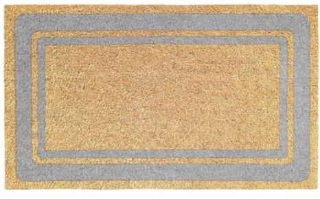 Banzaii Zerbino Cocco da Esterno e Interno, Tappeto Antiscivolo 40x70 cm - Border Grigio