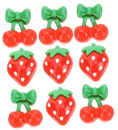 SKISUNO 60St Nageldekor Lipgloss-Anhänger Nagelfrüchtedekoration Nagel Kunst Frucht Nagel Haar Lippenstift Kirschscheiben Nagel Charms Ananas Zubehör Obst Nagelsplitter 3d schmücken Harz