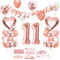 Luftballon 11. Geburtstag Roségold, Geburtstagsdeko 11 Jahr, Ballon 11. Geburtstag, Riesen Folienballon Zahl 11, Happy Birthday Folienballon 11, Ballon 11 Deko zum Geburtstag Frauen