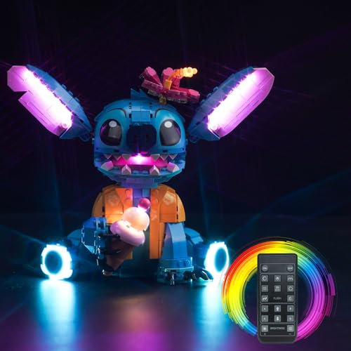 Kit de luces led con mando a distancia para Lego Stitch (no incluye el Lego), iluminación decorativa compatible con Lego 43249 Stitch