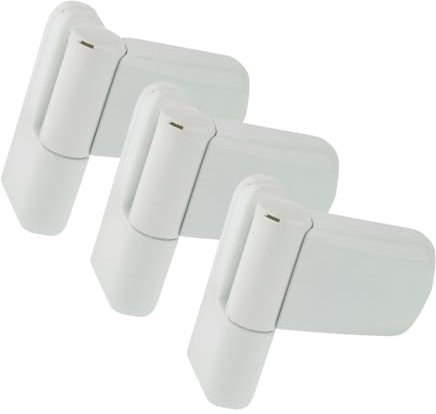 FixRello Bisagra tipo bandera Fixrello para puerta de PVC - Se adapta a puertas para diestros y zurdos - 4 casquillos variables y empacador opcional, incl. - Bisagra de puerta resistente de 100 mm (3,