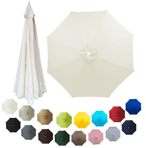 ORANGES Rechange Telo per Ombrellone (2m/2.30m/2.7m/3.0m), Baldacchino di Ricambio per 6/8 Braccia, Copertura di Ricambio da Giardino per Esterni (Solo Tettoia)