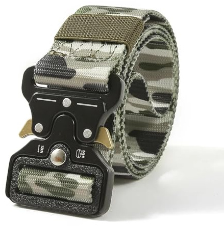 YUEZHAN Gürtel Kampf Gürtel Schnell Verschluss Taktische Gürtel Mode Männer Leinwand Bund Outdoor Jagd Wander Werkzeuge Getarnt Grün