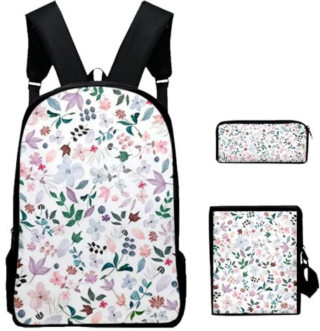 Juego de mochila y lonchera para niños, Juego de mochila para niñas - Conjunto de mochila escolar de 3 piezas Mochila escolar para niña,Innovadora mochila para adolescentes, estuche escolar para estud