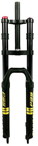 GZKDKZB Forcella Ammortizzata per Mountain Bike da Discesa 26 27,5 29 Pollici, Escursione 160 mm, Forcella ad Aria MTB, Forcella Anteriore a Doppia Spalla, Tubo Dritto da 1-1/8 con Blocco