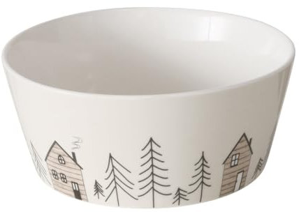 Boltze Home Schale mit winterlichem Tannenbaummotiv Homewood, Ø15 cm, Farbe:beige